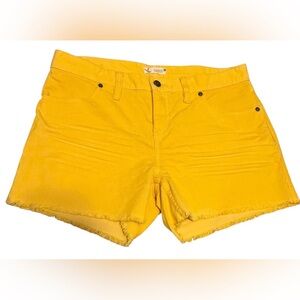 Carve Designs Yellow Frayed Hem Denim Shorts